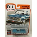 Auto World 1:64 Chevrolet Silverado Fleetside 1985 light blue